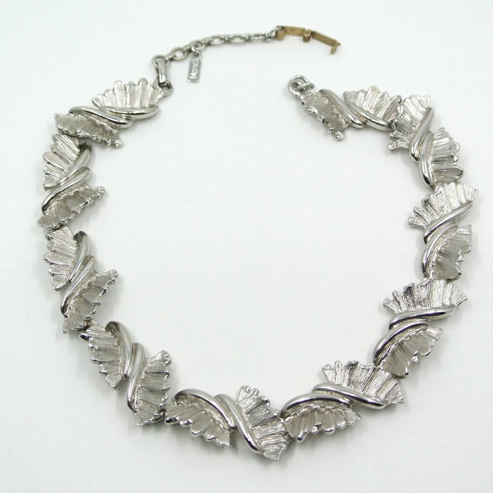 Vintage Monet Stamped Silver Necklace